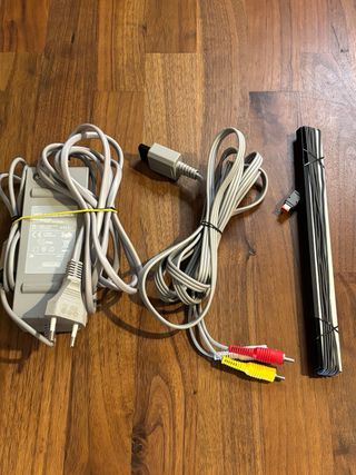 Nintendo Wii Nera solo cavi e sensor bar