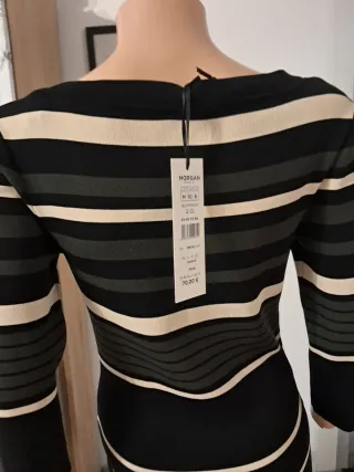 Vestido Morgan Talla M Rayas Elástico