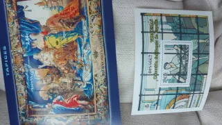 Lote sellos tapices y vidrieras