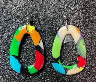 Pendientes Ovalados Multicolor