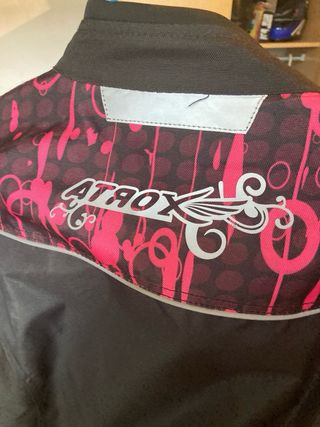 Traje de moto cordura mujer negro y rosa