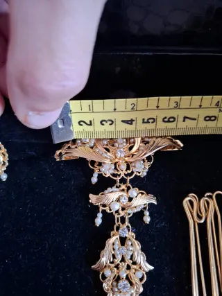 Aderezo Fallera Oro Perlas Niña