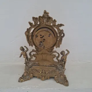 Orologio da tavolo vintage in bronzo con angiolett