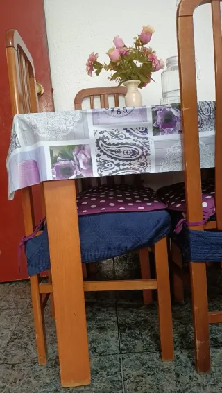 Mesa de madera con 4 sillas