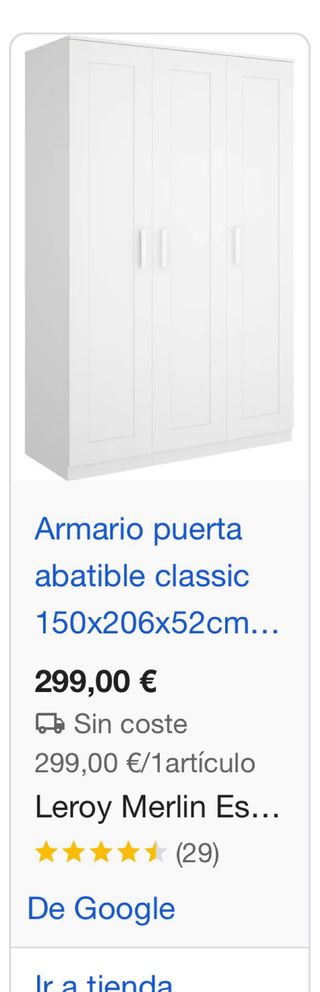 Armario puertas blanco Leroy Merlin NUEVO