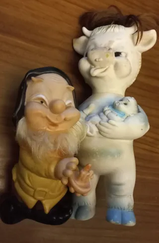 Lote 2 pupazzi di gomma antichi