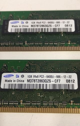 Pack 2 Memorias RAM Samsung DDR2 1GB PC2-6400