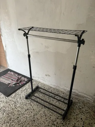 2 Tendederos Metálicos Gris Terraza/Interior