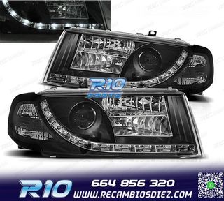 FAROS SKODA OCTAVIA 01-04 LUZ DIURNA LED FONDO NEGRO