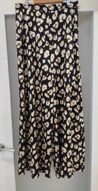 Pantalón Palazzo Satinado Estampado T-M