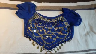 Disfraz árabe azul y dorado