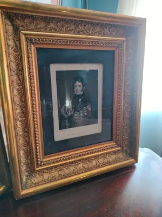 Grabados Siglo XIX con Marco Dorado