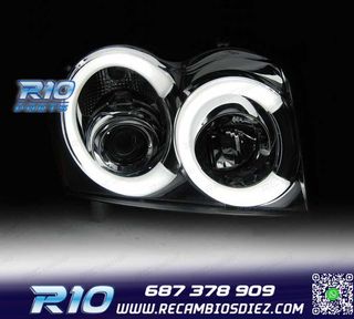 FAROS JEEP GRAND CHEROKEE 05-08 LUZ DIURNA LED CROMADO
