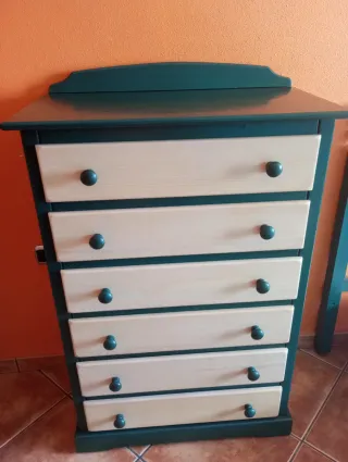 Habitación completa unisex azul pato/crema