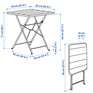 Mesa y 2 Sillas Terraza Plegables