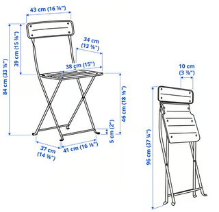 Mesa y 2 Sillas Terraza Plegables