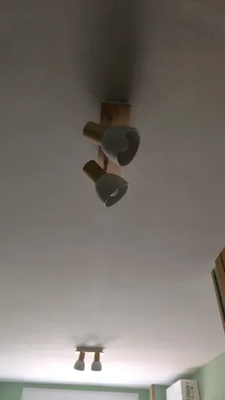 Lámpara de techo madera y metal