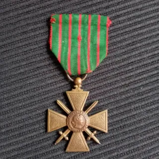 Cruz de Guerra 1914-1918 Francesa Medalla WWI