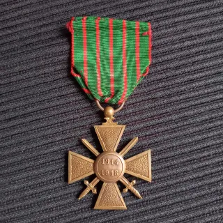 Cruz de Guerra 1914-1918 Francesa Medalla WWI
