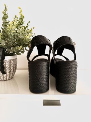 Sandalias plataforma negras 8 cm