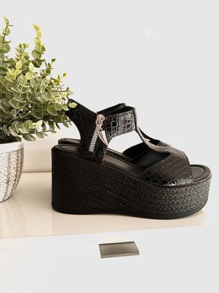 Sandalias plataforma negras 8 cm