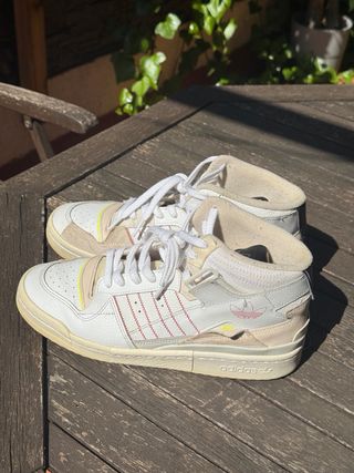 adidas Forum Exhibit Mid White Beige Red