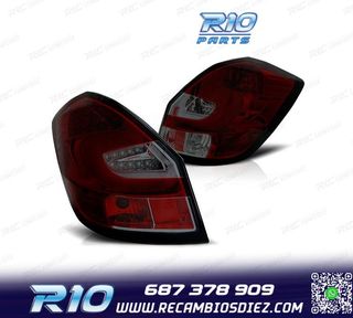 PILOTOS PARA SKODA FABIA 07-14 LIGHT BAR ROJO AHUMADO