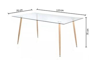 Mesa Comedor Cristal Rectangular