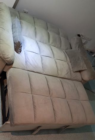 Sofá Cama Beige/Gris Tela