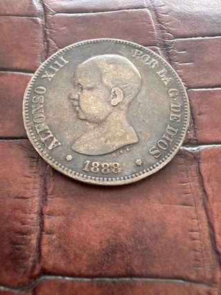 Moneda 5 Pesetas Alfonso XIII 1888 Plata