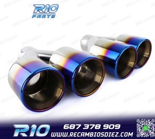 COLAS ESCAPE UNIVERSAL ACERO INOX TITANIO 2 DOBLES 89MM OO--