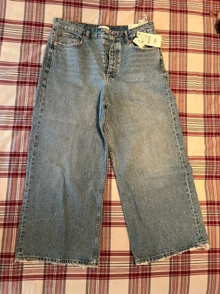 Pantalón Vaquero Wide Leg Zara Talla 44