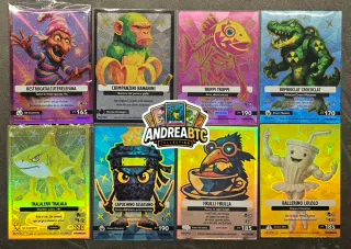 8 cartas cromos Brainrot Promo Polygon + Befana