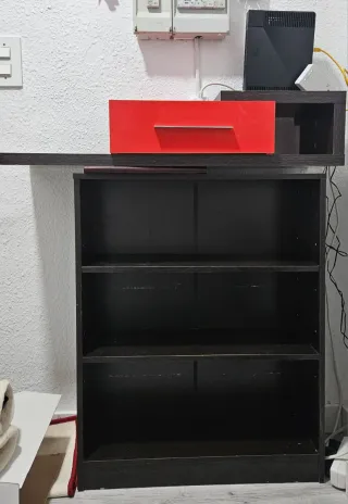 Mobile ingresso con scarpiera Nero e Rosso