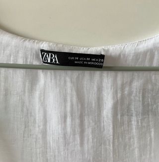 Vestido Largo Zara Blanco Talla M