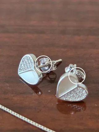 Set Plata auténtica, collar y pendientes.