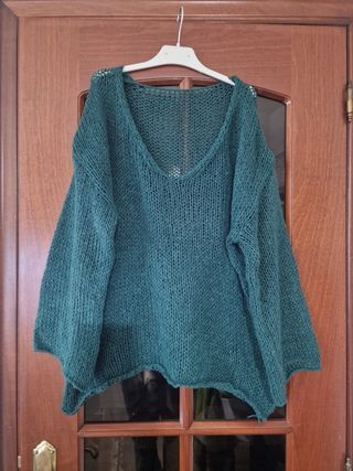 Jersey verde punto talla única