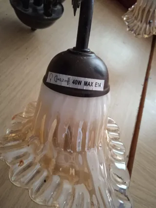 Lámpara de techo vintage metal y cristal