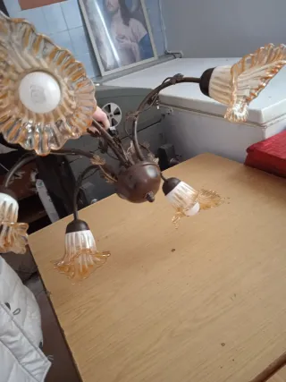 Lámpara de techo vintage metal y cristal