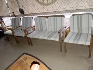 Conjunto 4 sillones de exterior madera