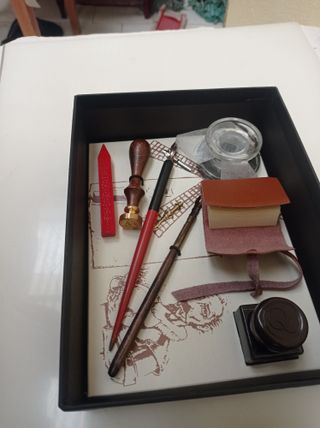 Set Escritura Antigua Tinta Pluma Sello