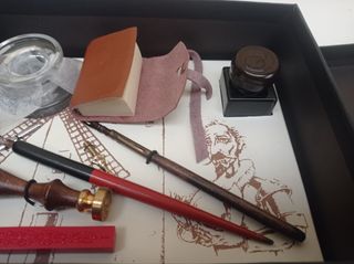 Set Escritura Antigua Tinta Pluma Sello