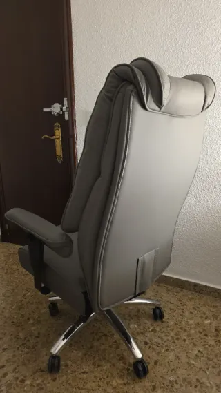 Silla Ejecutiva Escritorio Cuero Gris