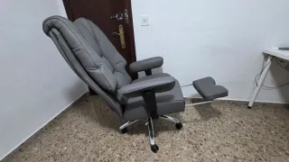 Silla Ejecutiva Escritorio Cuero Gris