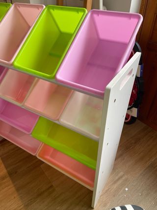mueble Organizador Juguetes Plástico y madera