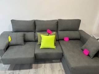 Sofá Chaiselongue Gris Tela