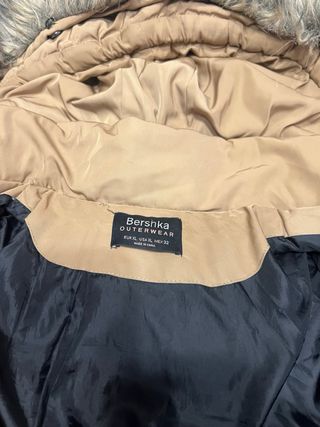 Cazadora 3/4 beige con capucha