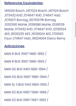 Motor de arranque para camión