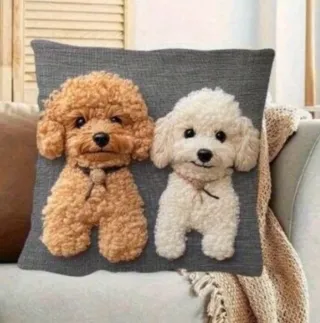 Funda Cojín Caniche 45x45