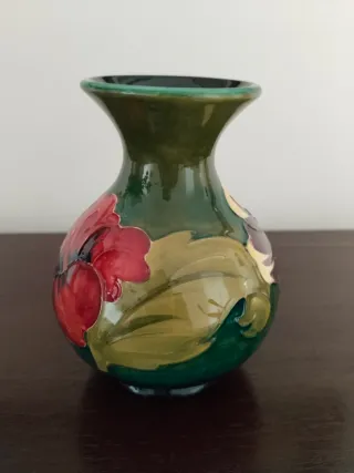 Jarrón inglés Moorcroft cerámica flores